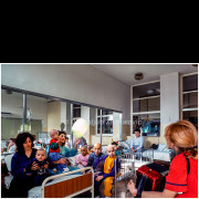 Hospital ward scene showing seriously ill children during the period of international sanctions against the Federal Republic of Yugoslavia. Chronic shortages of medicine and humanitarian visits marked everyday life amid economic collapse and hyperinflation.