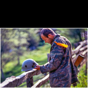 This photograph was taken in May 1993 during a visit to the war-affected area around Žepa by the author and his colleague Imre Szabó. It was one of the rare days when no fighting could be heard, yet traces of the conflict were visible everywhere. The image shows a perforated military helmet resting on a wooden roadside fence. The red star emblem, still clearly visible, indicates that the helmet once belonged to a soldier of the Yugoslav People’s Army (JNA). Despite inquiries among local fighters, no one was able to provide information about the identity or fate of its former owner. The helmet remains as a silent witness to an unknown personal story within a larger conflict.